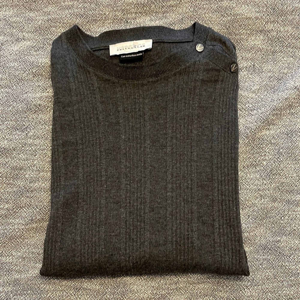 Versace Collection Dark Grey Snap Button Ribbed L… - image 1